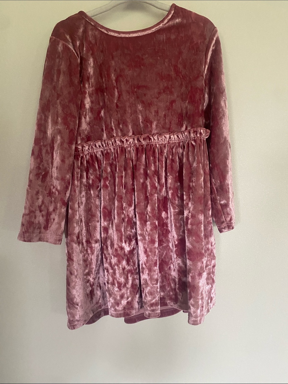 George Girls' Velvet Long-Sleeve Dress in Dusty Rose